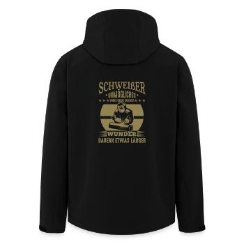 Lustige Schweißer Sprüche Unmögliches - Recycelte Männer Softshell-Jacke von Stanley/Stella - Schwarz - Hinten - AI Model Male 185 light (185cm)
