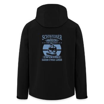 Lustige Schweißer Sprüche Unmögliches - Recycelte Männer Softshell-Jacke von Stanley/Stella - Schwarz - Hinten - AI Model Male 185 light (185cm)