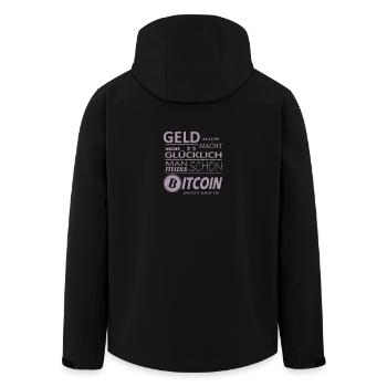 Bitcoin Sprüche Geld allein macht nicht glücklich - Recycelte Männer Softshell-Jacke von Stanley/Stella - Schwarz - Hinten - AI Model Male 185 light (185cm)