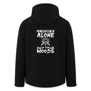 I'd rather be alone in the woods hunting - Recycelte Männer Softshell-Jacke von Stanley/Stella - Schwarz - Hinten - AI Model Male 185 light (185cm)