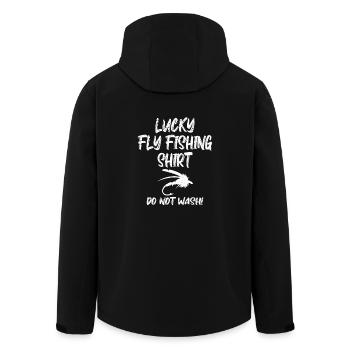 Funny Lucky fly fishing - Recycelte Männer Softshell-Jacke von Stanley/Stella - Schwarz - Hinten - AI Model Male 185 light (185cm)