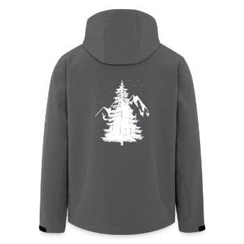 Noël Noël Autriche Montagnes Alpes enneigées - Veste softshell homme en polyester recyclé Stanley/Stella - charbon - Dos - AI Model Male 185 light (185cm)