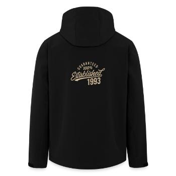 Garanti établi et publié dans l’année - Veste softshell homme en polyester recyclé Stanley/Stella - noir - Dos - AI Model Male 185 light (185cm)