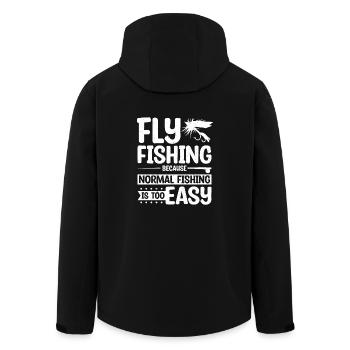 fly fishing normal fising is easy - Recycelte Männer Softshell-Jacke von Stanley/Stella - Schwarz - Hinten - AI Model Male 185 light (185cm)