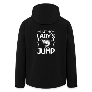 I let my lady's jump fly fishing - Men’s Recycled Softshell Jacket by Stanley/Stella - black - Back - AI Model Male 185 light (185cm)