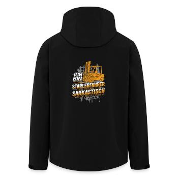 Ich bin Staplerfahrer wenn ich sarkastisch werde - Recycelte Männer Softshell-Jacke von Stanley/Stella - Schwarz - Hinten - AI Model Male 185 light (185cm)