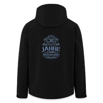 30 Jahre alt zur Perfektion gereift - Recycelte Männer Softshell-Jacke von Stanley/Stella - Schwarz - Hinten - AI Model Male 185 light (185cm)