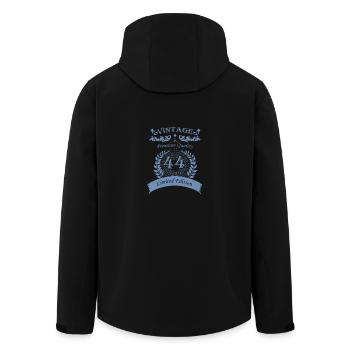 44th Birthday Gifts Vintage Brother - Men’s Recycled Softshell Jacket by Stanley/Stella - black - Back - AI Model Male 185 light (185cm)