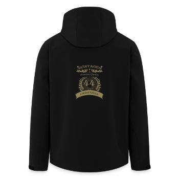 44th Birthday Gifts Vintage Brother - Men’s Recycled Softshell Jacket by Stanley/Stella - black - Back - AI Model Male 185 light (185cm)