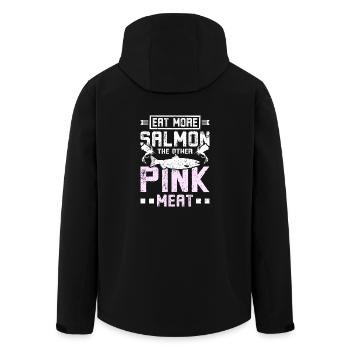 Eat more salmon the other pink meat - Men’s Recycled Softshell Jacket by Stanley/Stella - black - Back - AI Model Male 185 light (185cm)