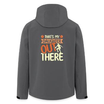 That's my daughter out there Basketball - Men’s Recycled Softshell Jacket by Stanley/Stella - anthracite - Back - AI Model Male 185 light (185cm)