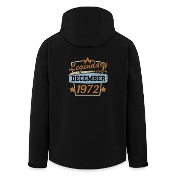 Dezember 1972 Geburtstag Sprüche Vintage - Recycelte Männer Softshell-Jacke von Stanley/Stella - Schwarz - Hinten - AI Model Male 185 light (185cm)