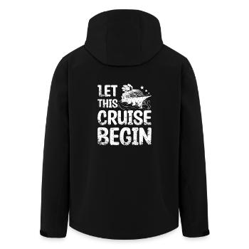 Family Couple let this cruise begin - Men’s Recycled Softshell Jacket by Stanley/Stella - black - Back - AI Model Male 185 light (185cm)