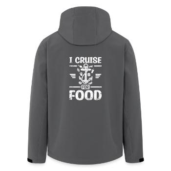 bateau de croisière, je navigue pour la nourriture - Veste softshell homme en polyester recyclé Stanley/Stella - charbon - Dos - AI Model Male 185 light (185cm)