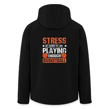 Stress is caused by not playing enough basketball - Men’s Recycled Softshell Jacket by Stanley/Stella - black - Back - AI Model Male 185 light (185cm)