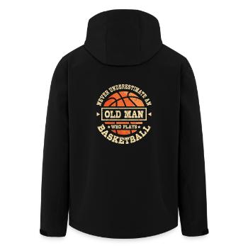 Old man who plays basketball - Recycelte Männer Softshell-Jacke von Stanley/Stella - Schwarz - Hinten - AI Model Male 185 light (185cm)