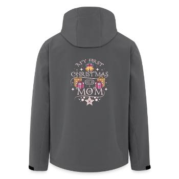 Premier Noël en tant que maman - Veste softshell homme en polyester recyclé Stanley/Stella - charbon - Dos - AI Model Male 185 light (185cm)