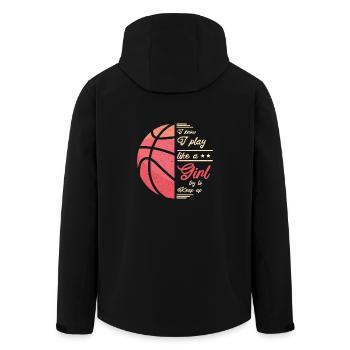 I play Basketball like a girl - Men’s Recycled Softshell Jacket by Stanley/Stella - black - Back - AI Model Male 185 light (185cm)