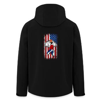 Usa American Flag Basketball 4th of July - Recycelte Männer Softshell-Jacke von Stanley/Stella - Schwarz - Hinten - AI Model Male 185 light (185cm)