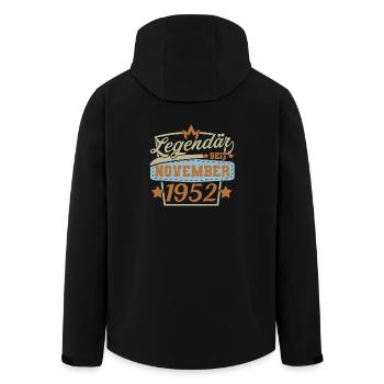 Legendär seit November 1952 Retro Sprüche - Recycelte Männer Softshell-Jacke von Stanley/Stella - Schwarz - Hinten - AI Model Male 185 light (185cm)