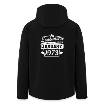Legendary since January 1973 Retro Birthday - Men’s Recycled Softshell Jacket by Stanley/Stella - black - Back - AI Model Male 185 light (185cm)