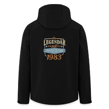 Geburtstag Sprüche Januar 1983 Geschenke - Recycelte Männer Softshell-Jacke von Stanley/Stella - Schwarz - Hinten - AI Model Male 185 light (185cm)