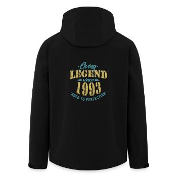 Lebende Legende seit 1993 Geburtstag Modern - Recycelte Männer Softshell-Jacke von Stanley/Stella - Schwarz - Hinten - AI Model Male 185 light (185cm)