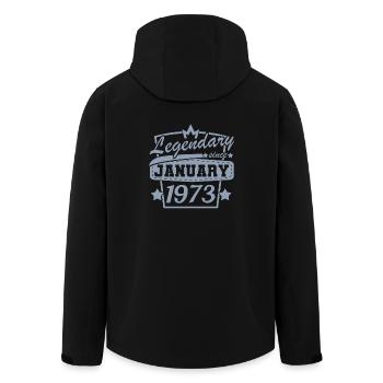 Legendary since January 1973 Retro - Men’s Recycled Softshell Jacket by Stanley/Stella - black - Back - AI Model Male 185 light (185cm)