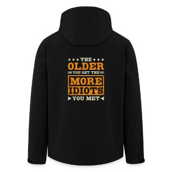 The older you get the more idiots you met - Men’s Recycled Softshell Jacket by Stanley/Stella - black - Back - AI Model Male 185 light (185cm)