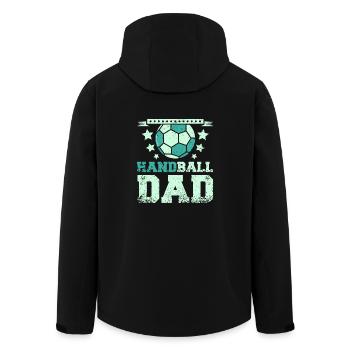 Fathers Day Father Daddy Handball Dad - Men’s Recycled Softshell Jacket by Stanley/Stella - black - Back - AI Model Male 185 light (185cm)