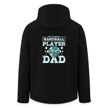 Mon handballeur préféré m’appelle papa - Veste softshell homme en polyester recyclé Stanley/Stella - noir - Dos - AI Model Male 185 light (185cm)