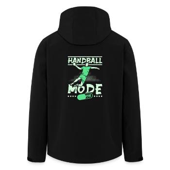 Handball mode on - Men’s Recycled Softshell Jacket by Stanley/Stella - black - Back - AI Model Male 185 light (185cm)