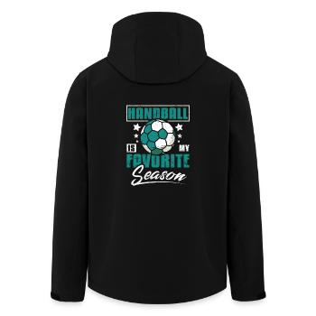 Handball is my favorite season - Men’s Recycled Softshell Jacket by Stanley/Stella - black - Back - AI Model Male 185 light (185cm)
