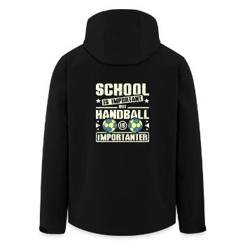 School is important but handball is importanter - Men’s Recycled Softshell Jacket by Stanley/Stella - black - Back - AI Model Male 185 light (185cm)