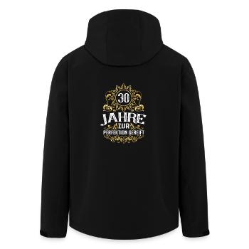 30 Jahre alt zur Perfektion gereift - Recycelte Männer Softshell-Jacke von Stanley/Stella - Schwarz - Hinten - AI Model Male 185 light (185cm)