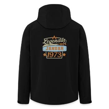 Legendär seit Januar 1973 Retro Geburtstag Sprüche - Recycelte Männer Softshell-Jacke von Stanley/Stella - Schwarz - Hinten - AI Model Male 185 light (185cm)