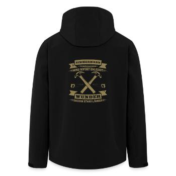 Zimmermann Unmögliches wird sofort erledigt - Recycelte Männer Softshell-Jacke von Stanley/Stella - Schwarz - Hinten - AI Model Male 185 light (185cm)