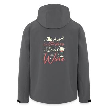 On christmas we drink wine - Men’s Recycled Softshell Jacket by Stanley/Stella - anthracite - Back - AI Model Male 185 light (185cm)
