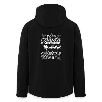 Dear santa it was my sister's fault - Men’s Recycled Softshell Jacket by Stanley/Stella - black - Back - AI Model Male 185 light (185cm)