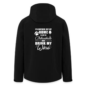 Caresser mon chihuahua et boire du vin - Veste softshell homme en polyester recyclé Stanley/Stella - noir - Dos - AI Model Male 185 light (185cm)