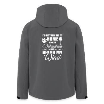 Pet my chihuahua and drink wine - Men’s Recycled Softshell Jacket by Stanley/Stella - anthracite - Back - AI Model Male 185 light (185cm)