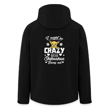 I'm crazy but my chihuahua talk loves me - Men’s Recycled Softshell Jacket by Stanley/Stella - black - Back - AI Model Male 185 light (185cm)