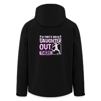 That's my daughter out there Soccer - Recycelte Männer Softshell-Jacke von Stanley/Stella - Schwarz - Hinten - AI Model Male 185 light (185cm)