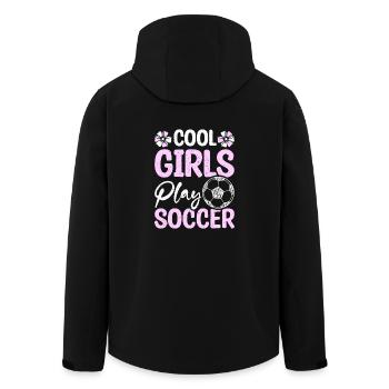 Cool girls play soccer - Recycelte Männer Softshell-Jacke von Stanley/Stella - Schwarz - Hinten - AI Model Male 185 light (185cm)