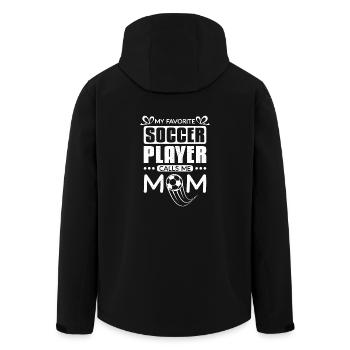 Mon joueur de football préféré m’appelle maman - Veste softshell homme en polyester recyclé Stanley/Stella - noir - Dos - AI Model Male 185 light (185cm)