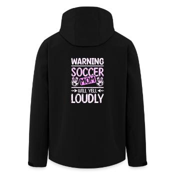 Warning soccer mom will yell loudly - Recycelte Männer Softshell-Jacke von Stanley/Stella - Schwarz - Hinten - AI Model Male 185 light (185cm)