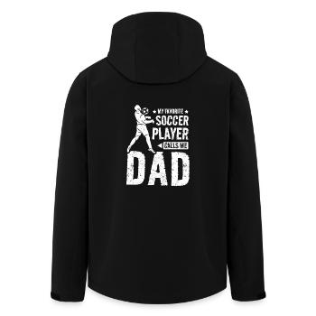 My favorite soccer player calls me dad - Recycelte Männer Softshell-Jacke von Stanley/Stella - Schwarz - Hinten - AI Model Male 185 light (185cm)