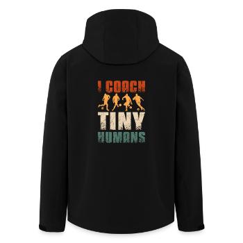 I coach tiny humans Soccer coach - Men’s Recycled Softshell Jacket by Stanley/Stella - black - Back - AI Model Male 185 light (185cm)