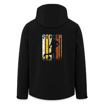 Retro Vintage Soccer - Recycelte Männer Softshell-Jacke von Stanley/Stella - Schwarz - Hinten - AI Model Male 185 light (185cm)