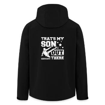 That's my son out there Soccer - Recycelte Männer Softshell-Jacke von Stanley/Stella - Schwarz - Hinten - AI Model Male 185 light (185cm)